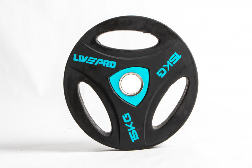 Набор олимпийских дисков 51 мм LIVEPRO Urethane Training 1,25-25 кг (157,5 кг) с хватами