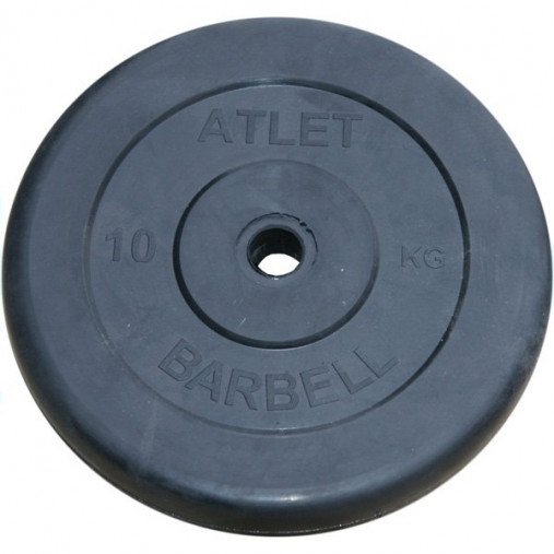 Диск 10 кг ATLET обрезиненный 26 мм MB BARBELL
